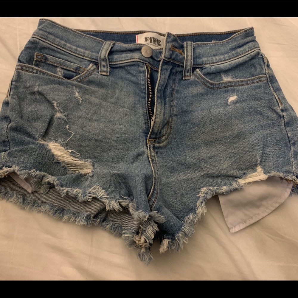V.S. PINK Short Jean Distressed Shorts Size 0